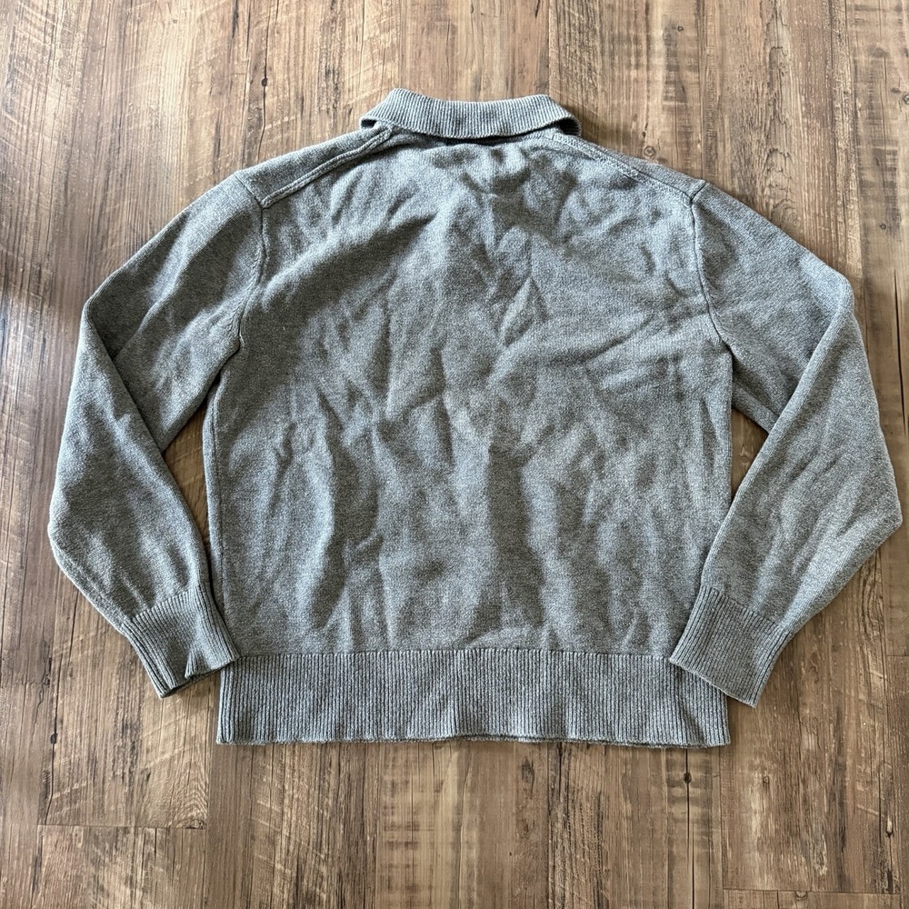 Alex Mill Carl Polo Sweater Chunky Wool Cotton Heather Grey S Preppy Fall Casual - Picture 2 of 8